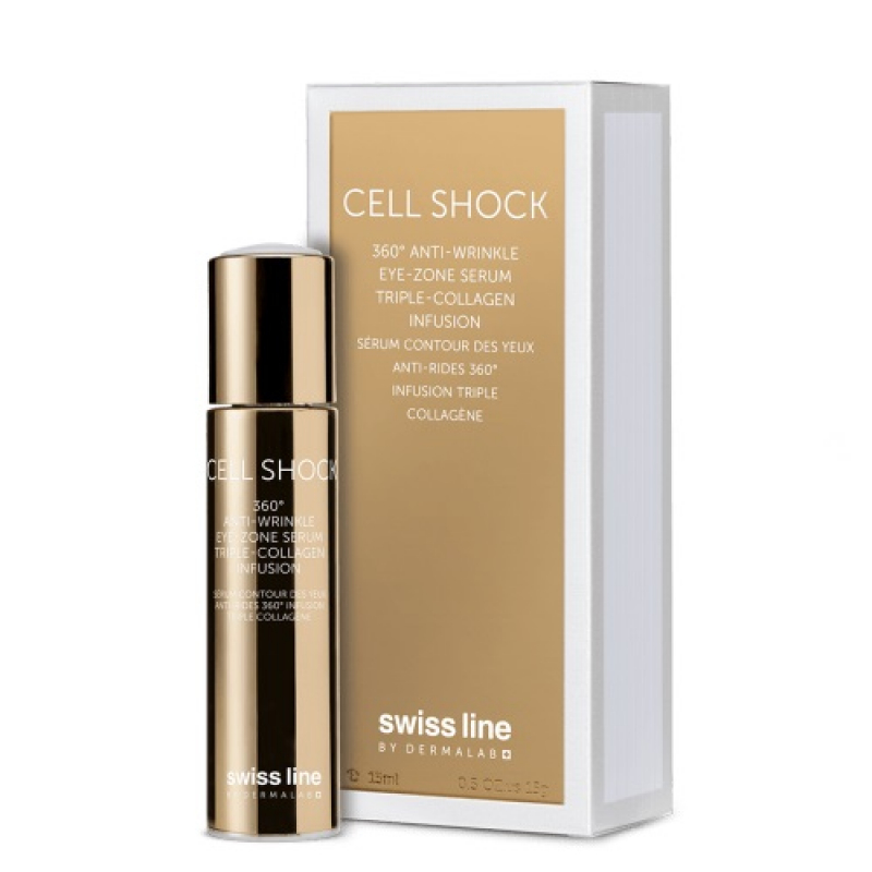 Huyết thanh collagen đặc trị vùng mắt hoàn hảo Swissline cell shock 306⁰ anti wrinkle eye zone serum triple collagen infusion